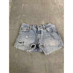 Levi's 501 Denim Jean Shorts Women's Size 29 Blue Button Fly